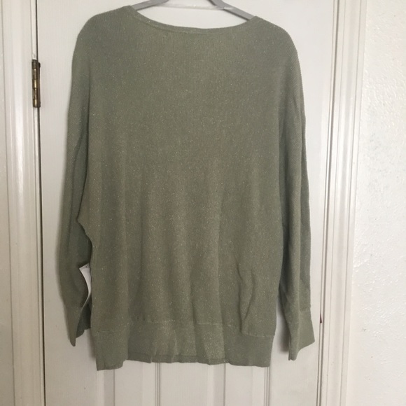 NWT CHICO’S SPARKLE Pull Over Round Neckline Long Sleeve SWEATER Cool Sage-XL-3 - Picture 5 of 16
